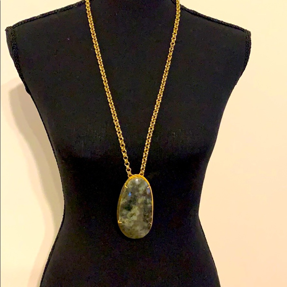 Long necklace with stone pendant